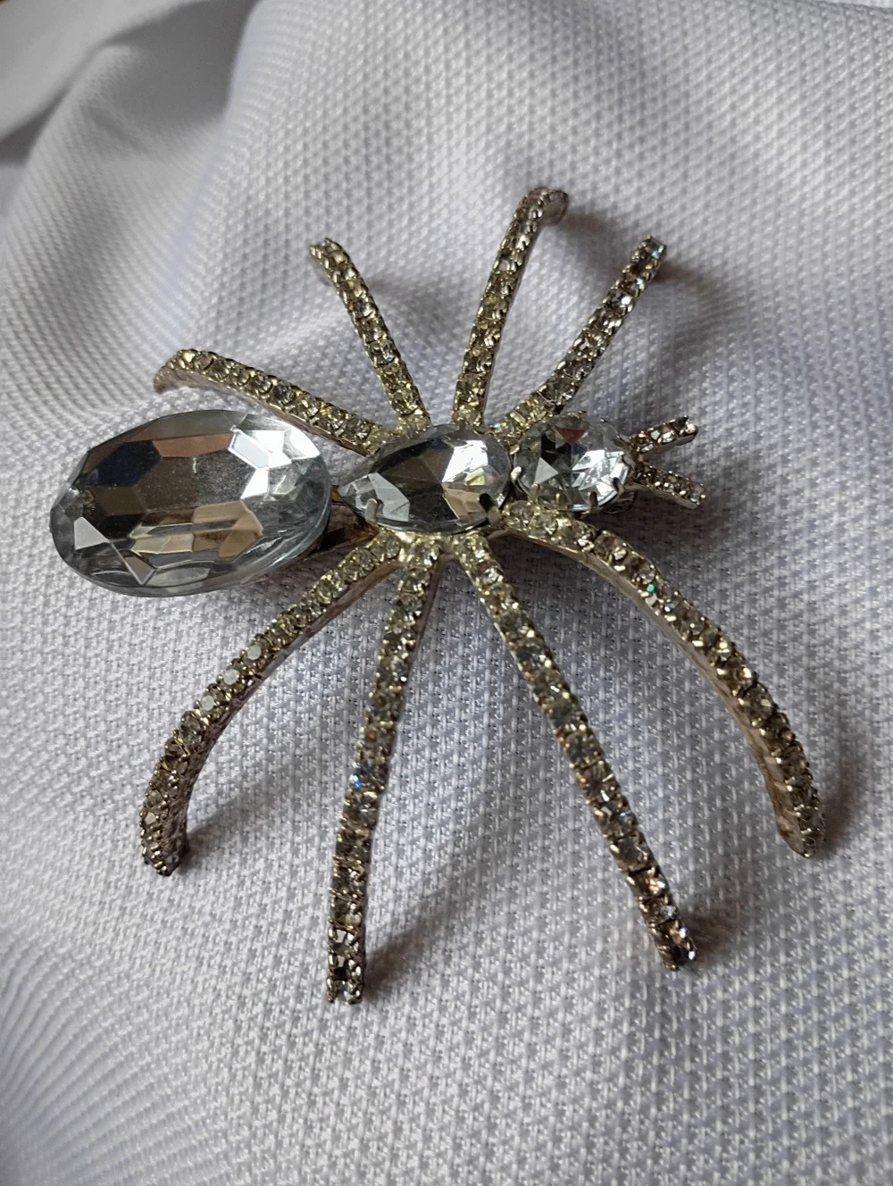 Halloween Huge 4 Inches Spider Brooch Rhinestone Vintage Women's Jewelry Bug Pin